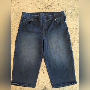 Gloria Vanderbilt Avery Capri Jeans Size 16 Dark Wash Pull On Stretch